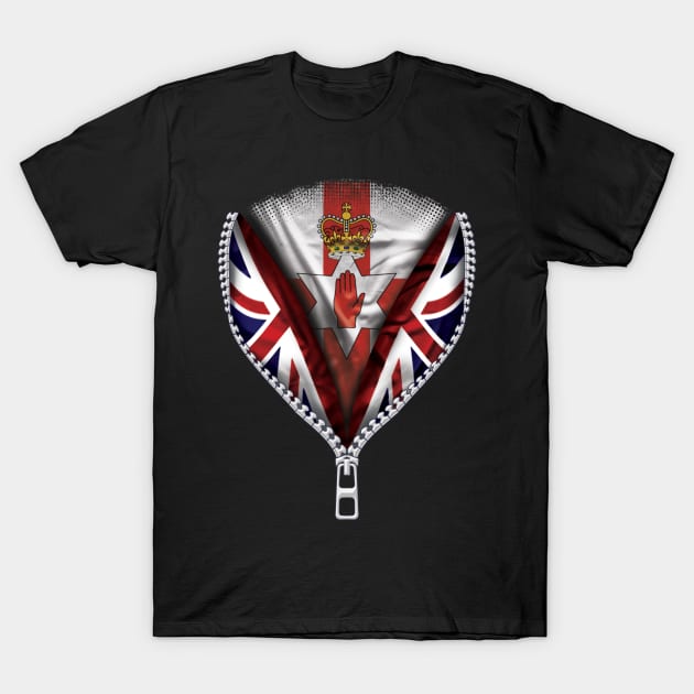 Irish Flag  Northern Ireland Flag zipped British Flag - Gift for Irish From Northern Ireland T-Shirt by Country Flags